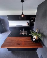 Zwart & hout keukenwrap