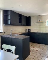Zwart hout-look keukenwrap