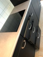 Zwart hout-look keukenwrap