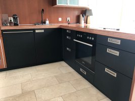 Mat zwart keukenwrap