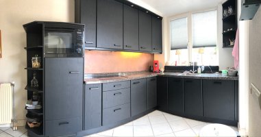 Zwart hout-look keukenwrap
